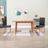 Decoways - Eetkamerstoelen 2 st stof donkergrijs