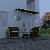 Decoways - Luifel uittrekbaar met LED 300x150 cm antraciet