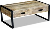 Decoways - Salontafel met 2 lades 100x60x40 cm massief mangohout