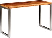 Decoways - Eettafel/bureau met stalen poten massief sheeshamhout