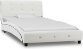 Decoways - Bedframe kunstleer wit 90x200 cm