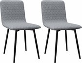 Decoways - Eetkamerstoelen 2 st stof lichtgrijs