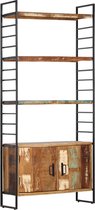 Decoways - Boekenkast met 4 schappen 80x30x180 cm massief gerecycled hout