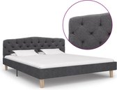 Decoways - Bedframe stof donkergrijs 140x200 cm