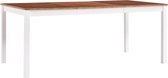 Decoways - Eettafel 180x90x73 cm grenenhout wit en bruin
