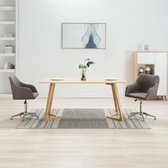 Decoways - Eetkamerstoelen draaibaar 2 stuks stof taupe