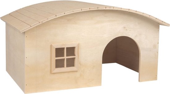 Flamingo knaagdierhuis soby natuurlijk - hout - 43x28x22,5cm