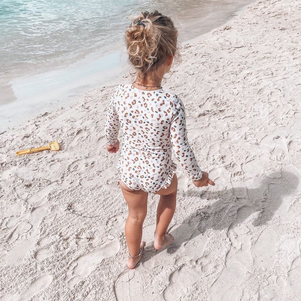 Swim Essentials UV Badpak Meisjes Met Lange Mouwen - Kaki - Leopard — afbeelding 18