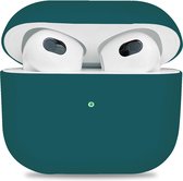 Apple AirPods 3 - Siliconen Case Cover - Hoesje Geschikt voor AirPods 3 - Kleur Donker Groen