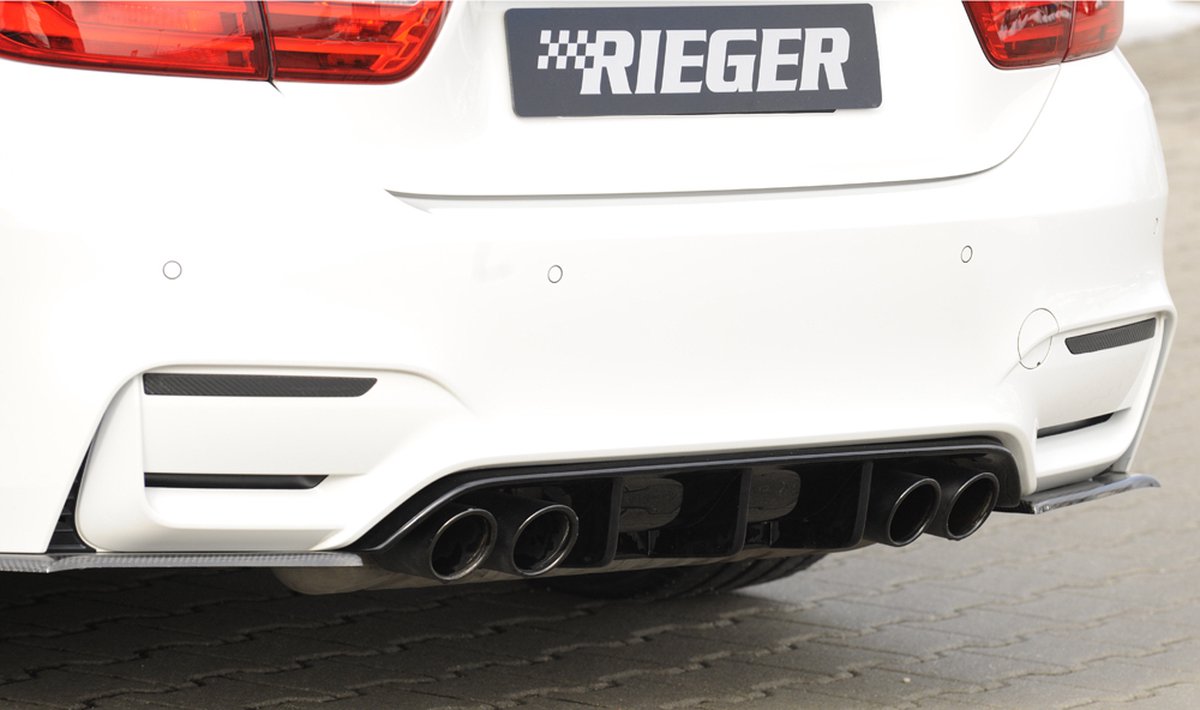 RIEGER - BMW F80 F82 F83 M3 / M4 - RIEGER PERFORMANCE DIFFUSER - HIGH GLOSS BLACK (ZWART)