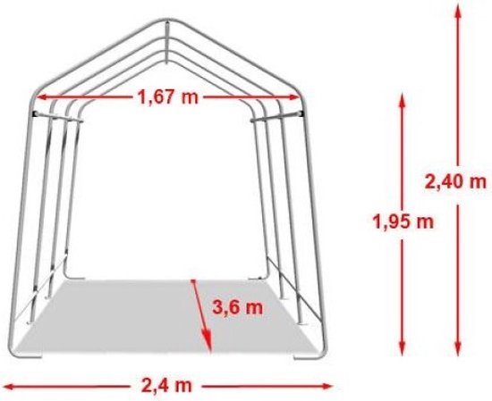 Tente garage 3,3 x 4,8 m abri voiture environ 500 g/m² bâche PVC tente  prairie abri