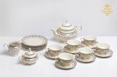 Elizabeth Bohemia VERGULD Porselein - 40 delig- Koffie- en Thee servies - Luxe Editie