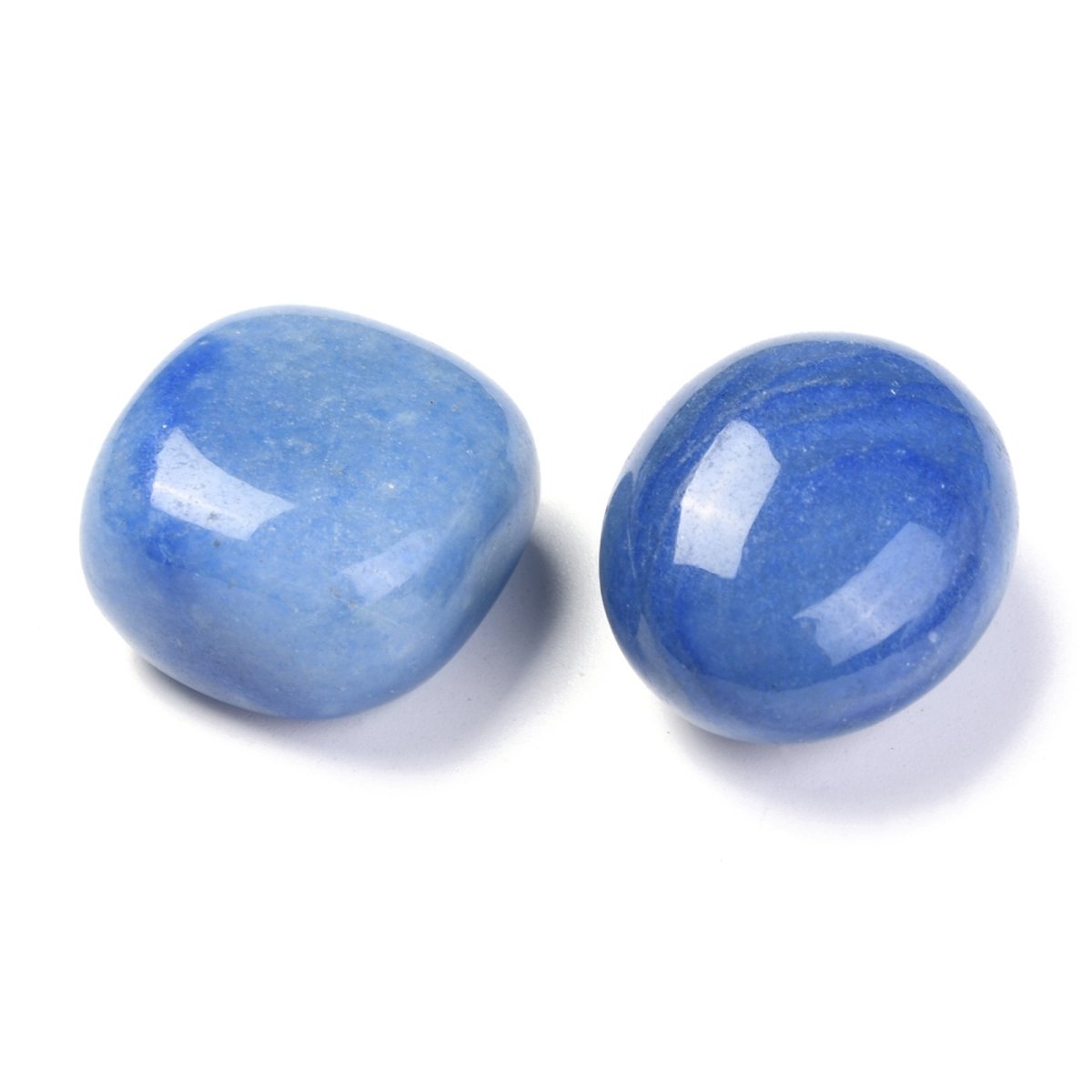 Sattva Rocks | KALMTE Blauwe Aventurijn trommelsteen, edelstenen. 3 Stuks in een kado zakje (±22-30mm)