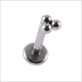 Aramat jewels ® - Helix piercing 3 bolletjes chirurgisch staal 1.2mm 6mm 3mm