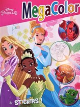 Disney's Princess Kleurboek +/- 120 kleurplaten + Stickers Megastar - Prinsessen kleurboek