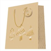 20 kersttassen - kraft met goud - 32x26 cm - Luxe cadeautas