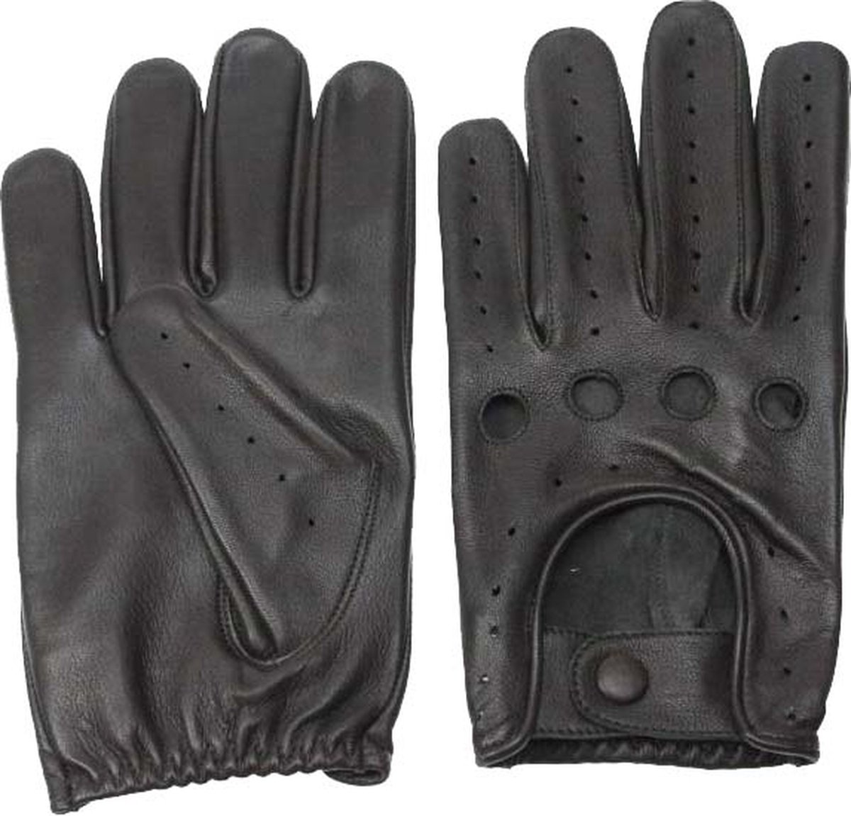 Gants de Conduite Femme Noir - Peau de daim - Fabriqué à la main