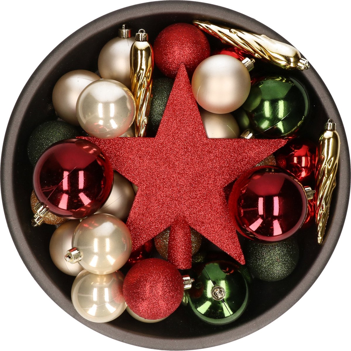 Kit De 46 Boules De Noël Incassables (3-6 Cm) - Motifs Classiques (flocons, Rennes...) Pour Sapin Intérieur/extérieur