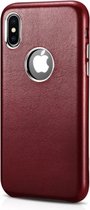 Backcase Lederen Hoesje iPhone XS Max Rood - Telefoonhoesje - Smartphonehoesje - Zonder Screen Protector