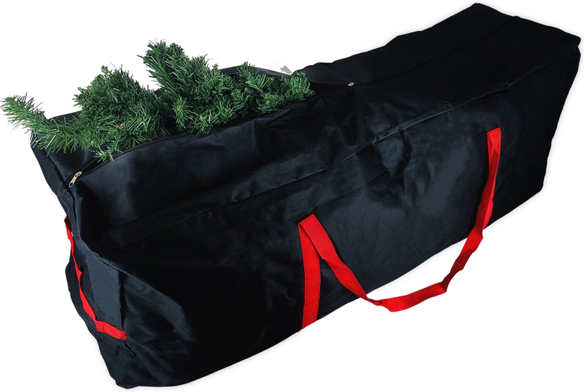 Kerstboom opbergtas - XL opberghoes - opbergzak - kerst opbergen - kunstkerstboom tas - zwart/rood
