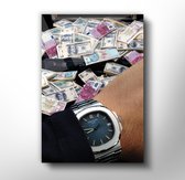 Patek Philippe  x Money Suitcase - Canvas Schilderij - Museum Kwaliteit - 60x90