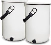 EM Bokashi - Design keukenemmers set van 2 stuks - Vanille - 9,6 liter - Composteren - Compost - Emmer - Wit