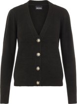 Pieces PCNaya LS Cardigan Dames Vest Black  - Maat  L