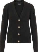 Pieces PCNaya LS Cardigan Dames Vest Black  - Maat  XL