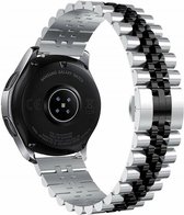Strap-it Luxe Jubilee stalen bandje - geschikt voor Samsung Galaxy Watch 3 41mm / Galaxy Watch 1 42mm / Galaxy Watch Active / Active2 40mm & 44mm / Gear Sport - zilver/zwart