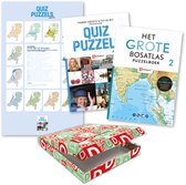 Denksport cadeaubox met Het Grote Bosatlas  puzzelboek editie 2 èn QuizPuzzels + puzzelposter
