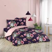 Dekbedovertrek Hotel kwaliteit 100 % katoen Mooie roze witte bloemen  240x220 3 delig