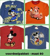 Disney voordeelpakket 4 stuks - Maat 80 - Jongens - Mickey Mouse -  Sweater Longsleeve T-shirt Lange Mouwen