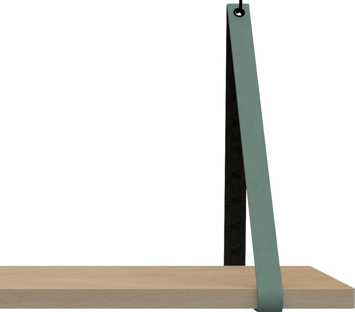 Handles and more Leren plankdragers - Vaalgroen - set van 2 - 100% leer - plankendragers - wandplank industrieel - leren plank banden