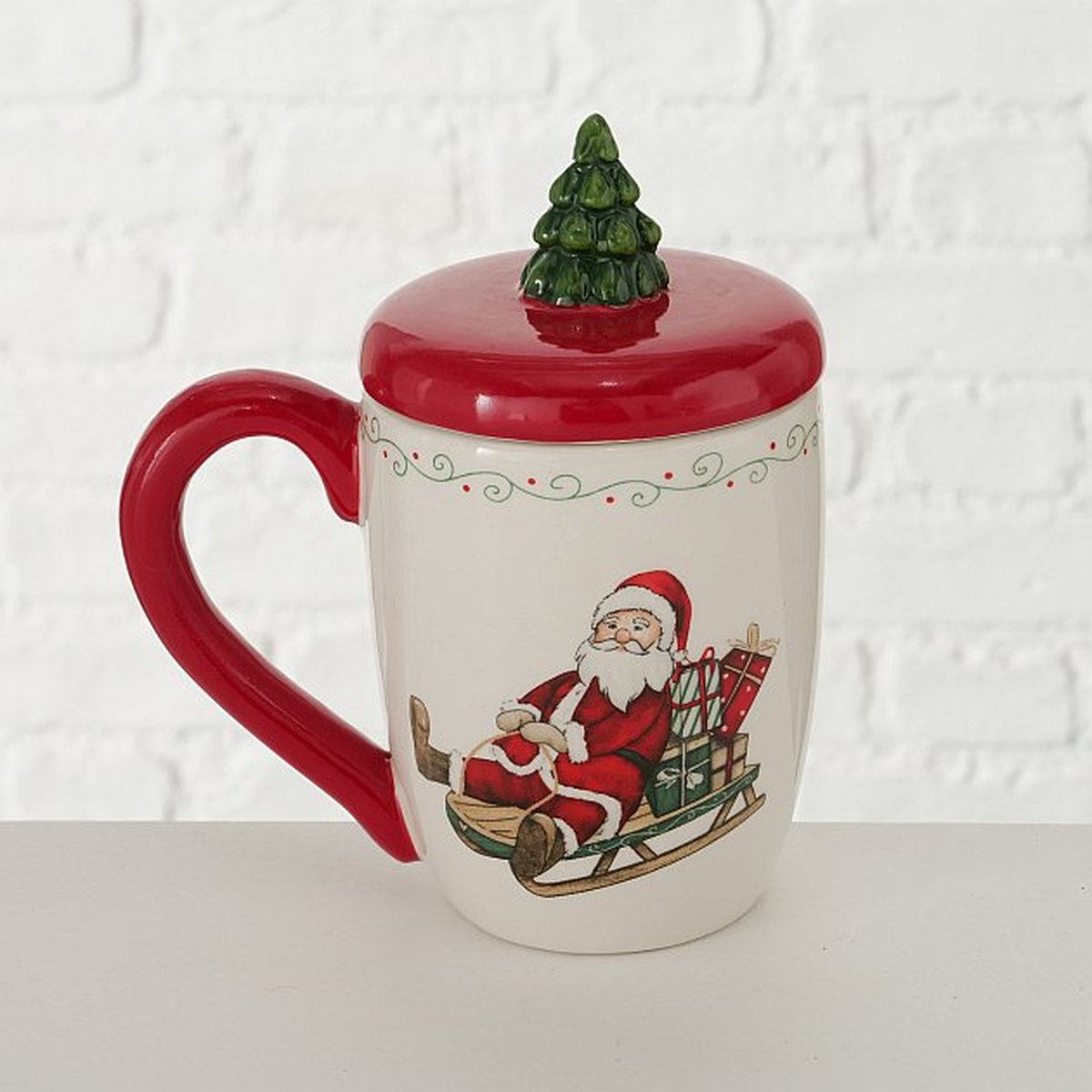 Tasse de Noël avec couvercle pot de bonbons tasse à chocolat lot de 4  pièces 2 assorties