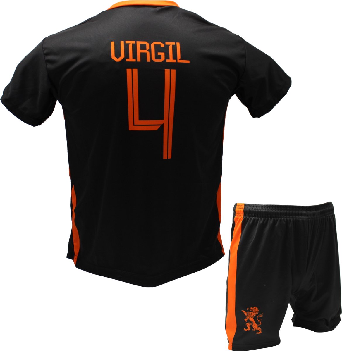Virgil van Dijk Nederlands Elftal Voetbaltenue Uit Zwart | Imitatie Voetbal Shirt + Broekje Set - EK/WK Tenue | Maat XL