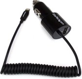 StarTech.com 2-poorts autolader met Lightning-kabel en USB 2.0 poort zwart