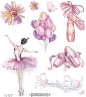 Temporary tattoo | tijdelijke tattoo | fake tattoo | ballet | 105 x 120 mm