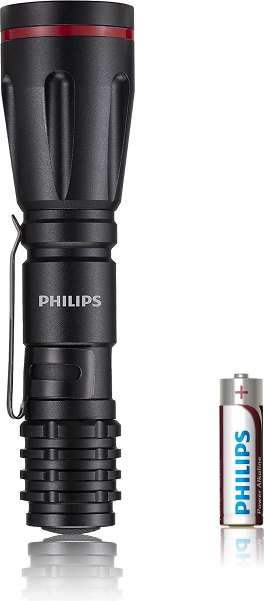 Bol.com Philips Zaklamp - SFL1001P/10 - LED-zaklamp - Incl. 2 AA-Batterijen - 160 lumen - Zwart - IPX4 Waterdicht - Draagbare Lamp aanbieding