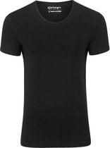 Garage 205 - Bodyfit T-shirt diepe ronde hals korte mouw zwart S 95% katoen 5% elastan