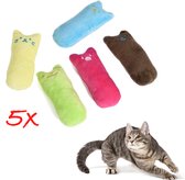 Knispy's Kattenspeeltjes Set van 5 Stuks gevuld met catnip - Kattenkruid - Kattenspeelgoed - 4,5x10 CM