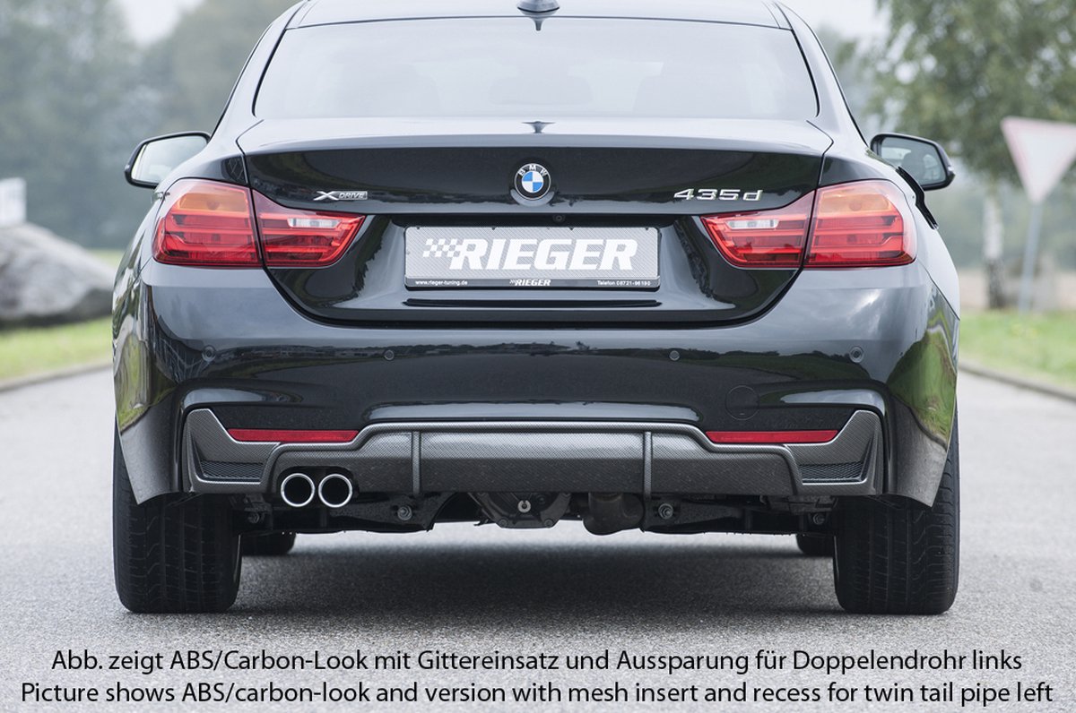 RIEGER - BMW F32 F33 F36 M - PERFORMANCE DIFFUSER - SINGLE EXHAUST TIP - GLOSS BLACK