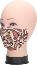 Wasbare Katoenen Mondkapje Wit/Zwart Paisley