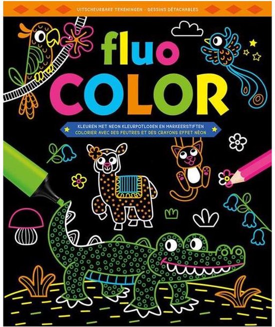 Deltas Kleurboek Fluo Color Junior 30,4 X 25,1 Cm Papier Zwart