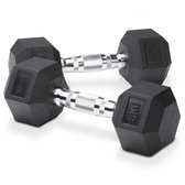 ZEUZ® Hexa Dumbbells Set 2 x 5 KG – Dumbell - Hexagon Gewichten Dumbbellset – Crossfit, Fitness & Krachttraining Dumbellset