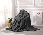 Plaid-sprei-fleece-deken- SUPER MOOI-MEGA GROOT- HEERLIJK ZACHT- antraciet 160x200 cm ribbel. 100% microvezel. Lekker warm voor in de winter. Verkrijgbaar in diverse maten en kleuren. Dekbeds