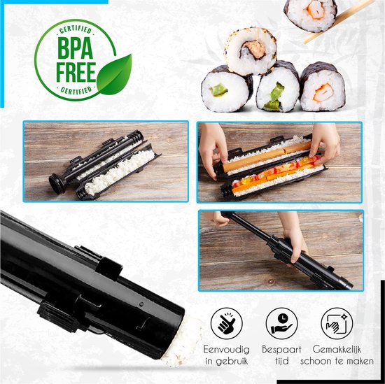 Beenmerg procent gemeenschap Sushi Bazooka - XXL Sushi Set - Sushi kit Incl. 4 Paar Chopsticks - Sushi  Maker | bol.com