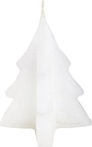 4 x Kerstboom Witte Kaarsen - Kerstmis Kaarsjes - Wit - Set van 4 Kerst Kaarsen - 6,5 cm x 6,5 cm x 8,5 cm