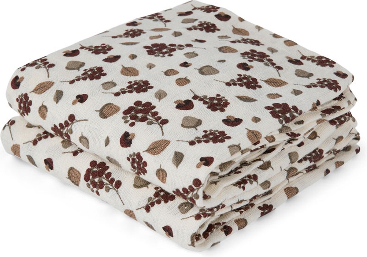 Goedkoopste Hydrofiele doeken - Biologisch katoen - Set van twee 70x70 - Organic - Nature Leaf - Nuuroo - Deens Design