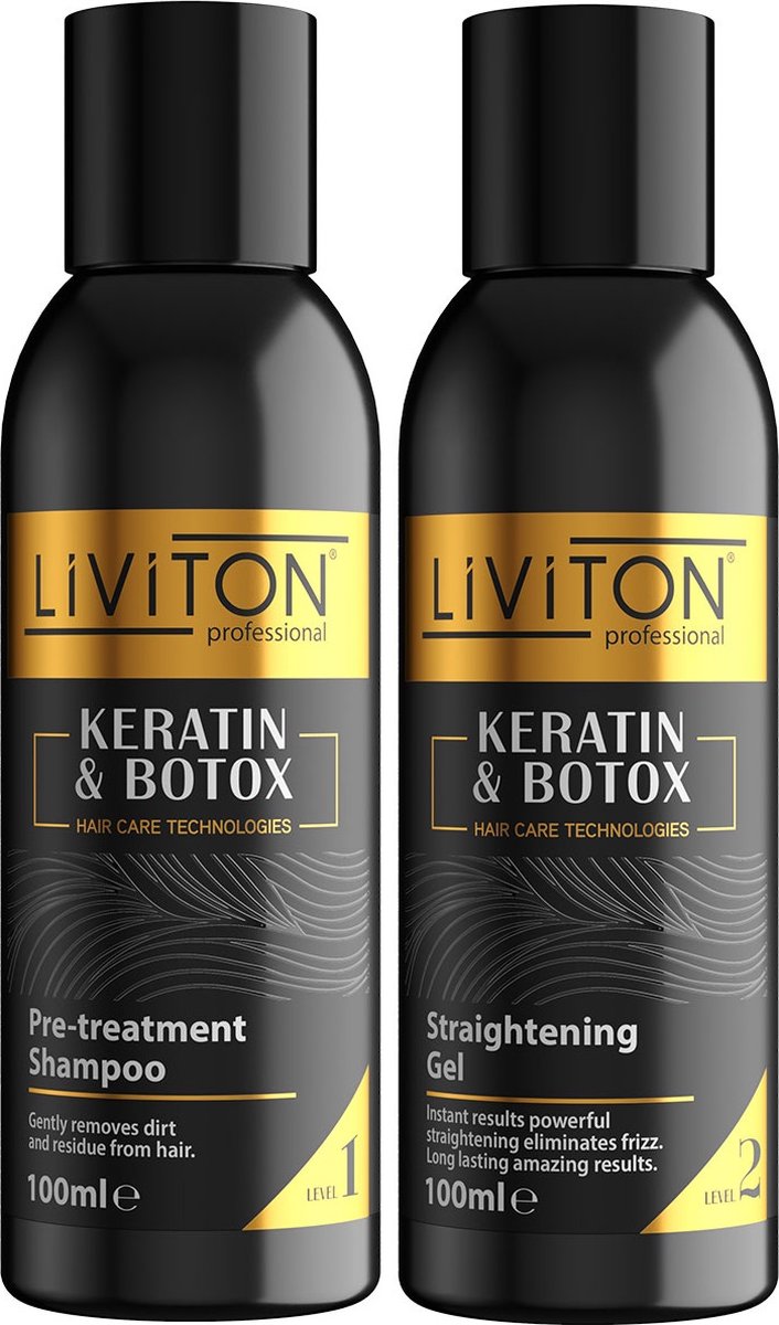 Liviton Keratine & Botox No.1 & No.2 - Keratine Behandeling - Haarbotox - 2x 100 ml