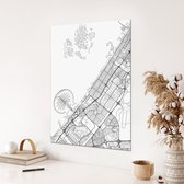 Akoestische panelen - Geluidsisolatie - Akoestische wandpanelen - Akoestisch schilderij AcousticBudget® - paneel met kaart van Dubai - design 148 - 50x70 - Wanddecoratie - woonkame